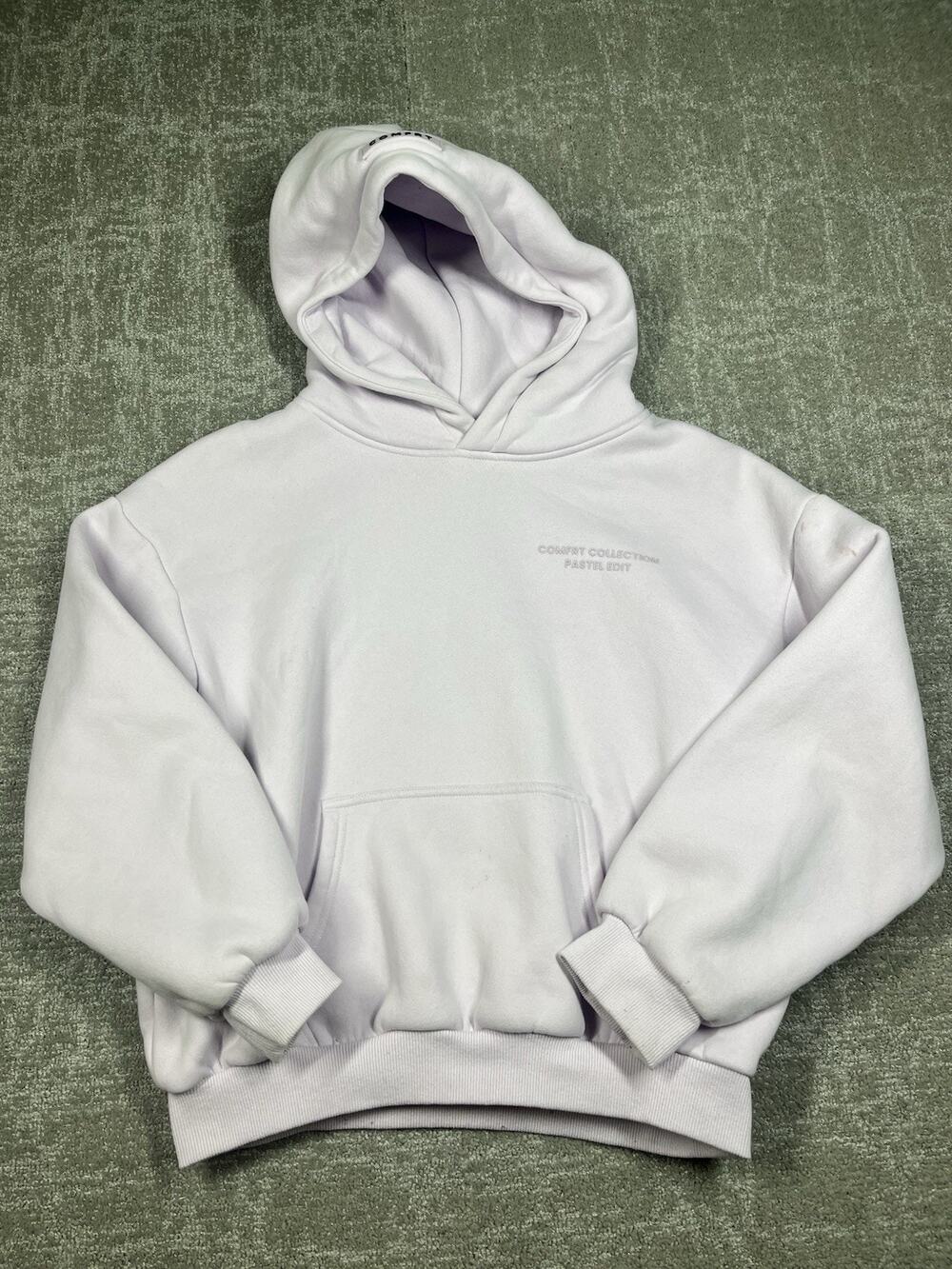 Comfrt Comfort Purple Pastel Lavander Hooded Sweatshirt Size Large